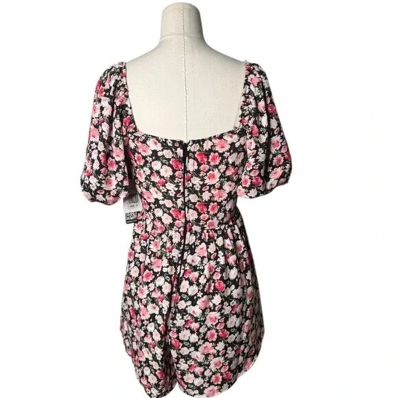 NWT Trixxi Boho Floral Peasant Fit & Flare Mini Romper - Picture 4 of 4